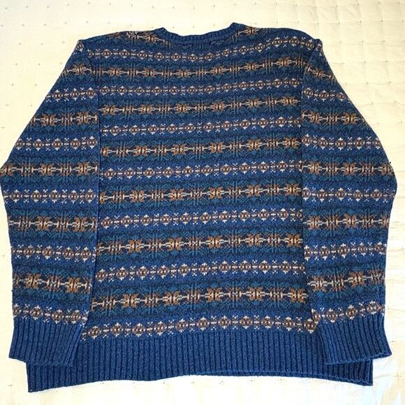 St. John’s Bay Fair Isle Sweater Men’s L Blue - Picture 4 of 11